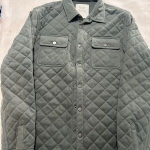 Rye Quilted Shirt Jacket in Olive